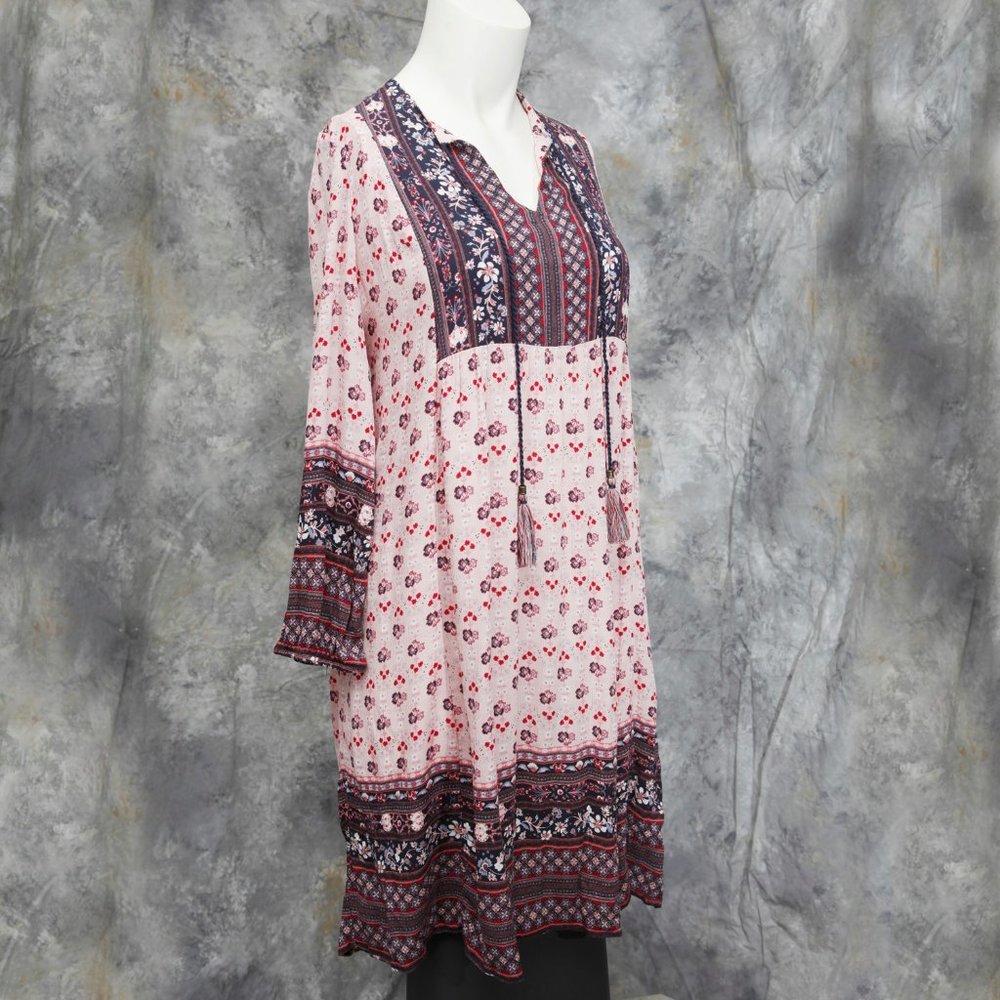 Knox Rose Bohemian Pink / Multicolor Floral Dress - Size XL